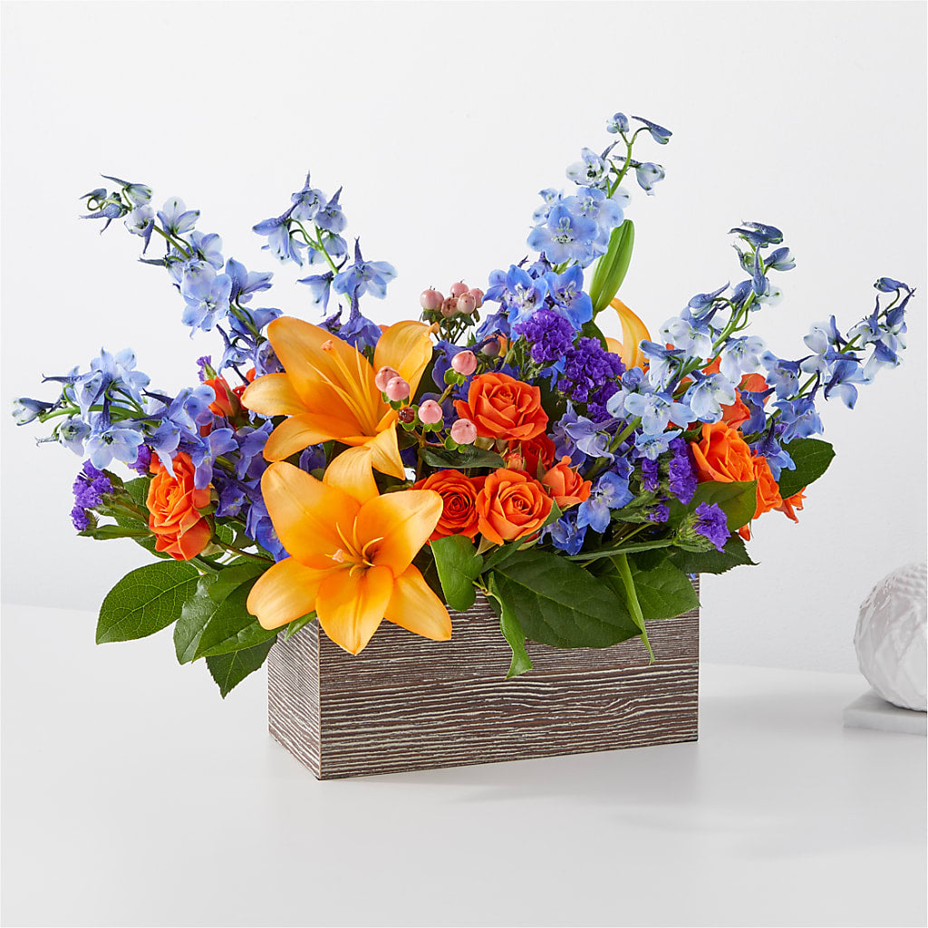 Radiant Citrus Box Bouquet – Just Bloom, Elk Grove CA