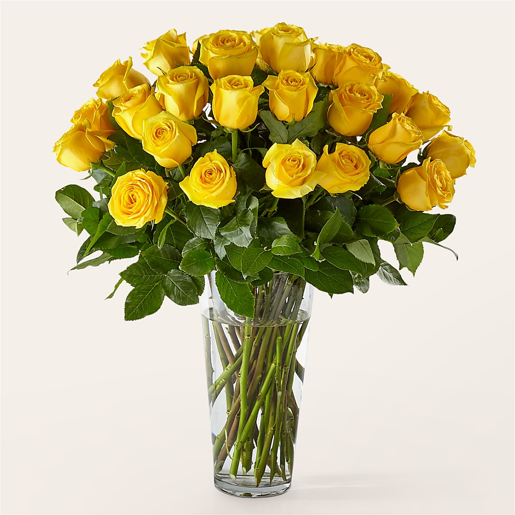 Long Stem Yellow Rose Bouquet – Just Bloom, Elk Grove CA