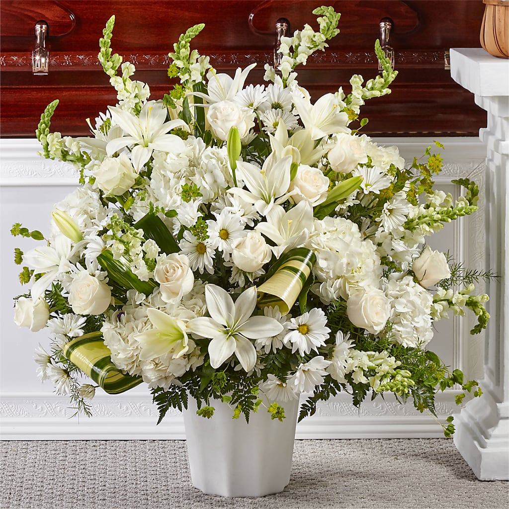 Thoughts of Tranquility Floor Basket – Just Bloom, Elk Grove CA