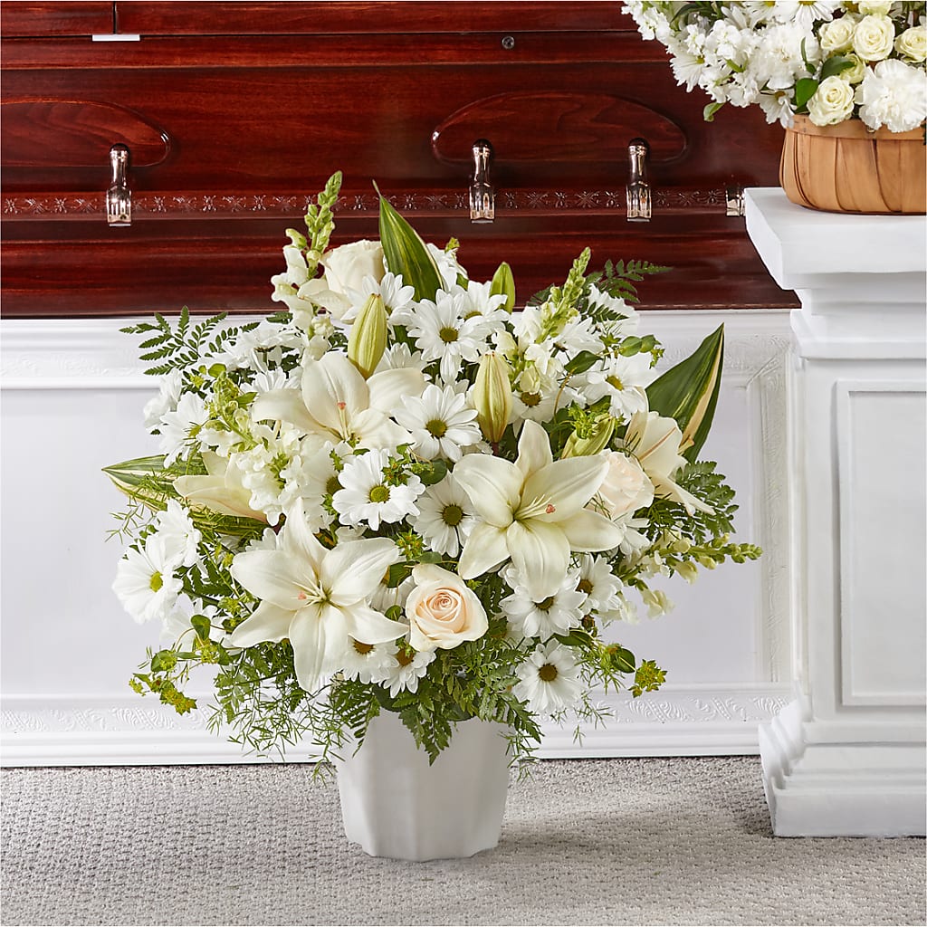 Thoughts of Tranquility Floor Basket – Just Bloom, Elk Grove CA
