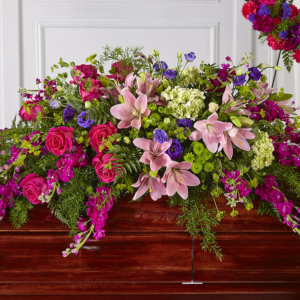 Radiant Tribute Casket Spray – Just Bloom, Elk Grove CA