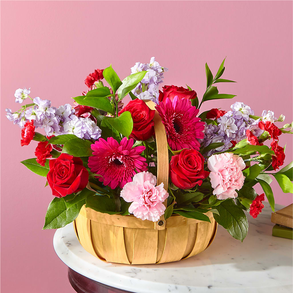 Pink Picnic Basket – Just Bloom, Elk Grove CA