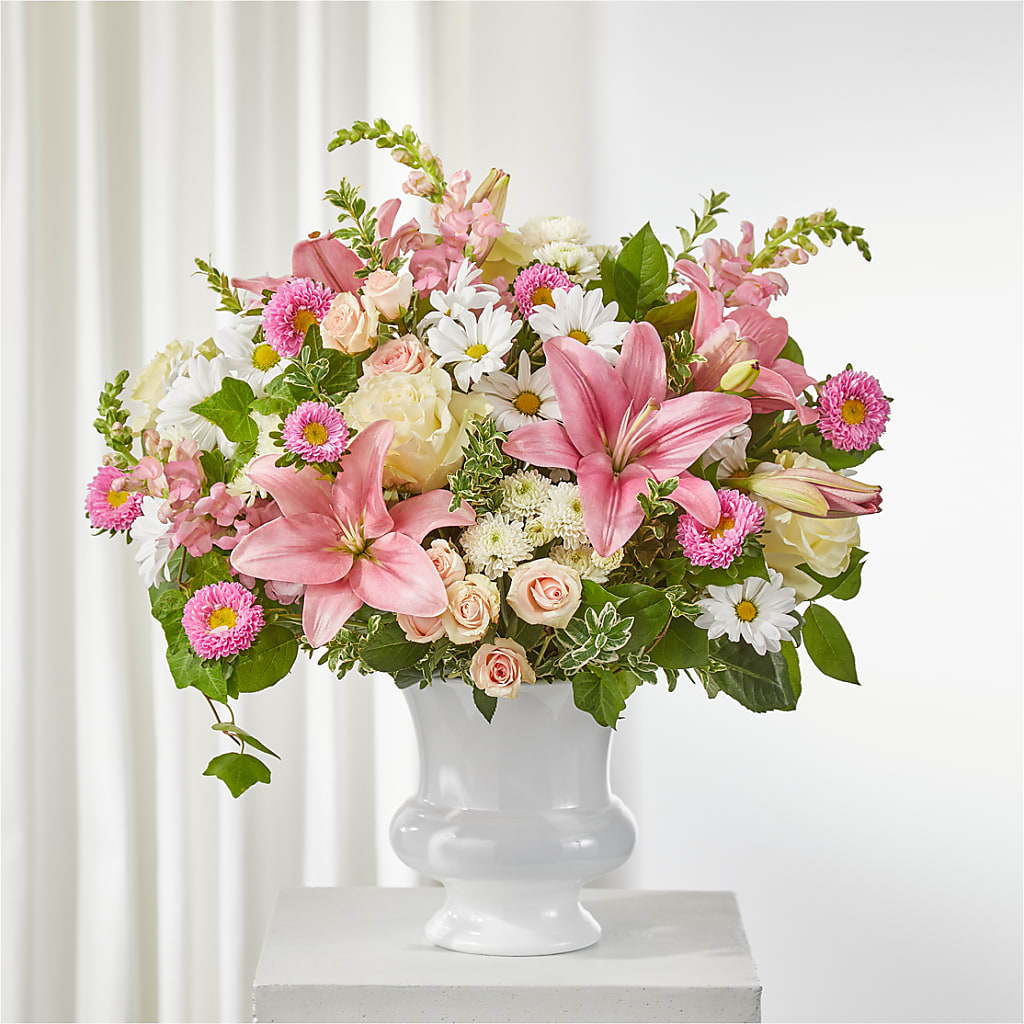 Empathetic Blooms Urn Arrangement – Just Bloom, Elk Grove CA