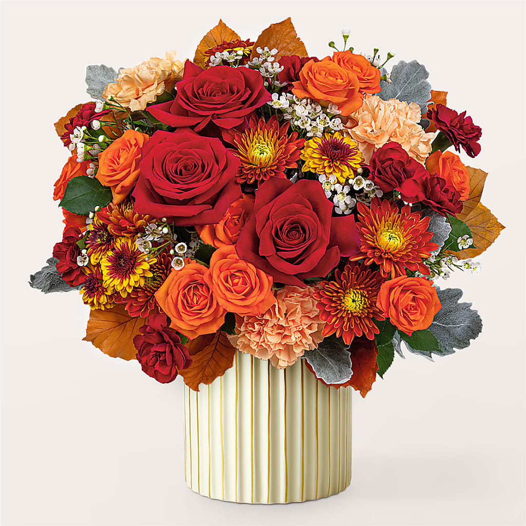 Merlot Bouquet with Ivory Vase – Just Bloom, Elk Grove CA