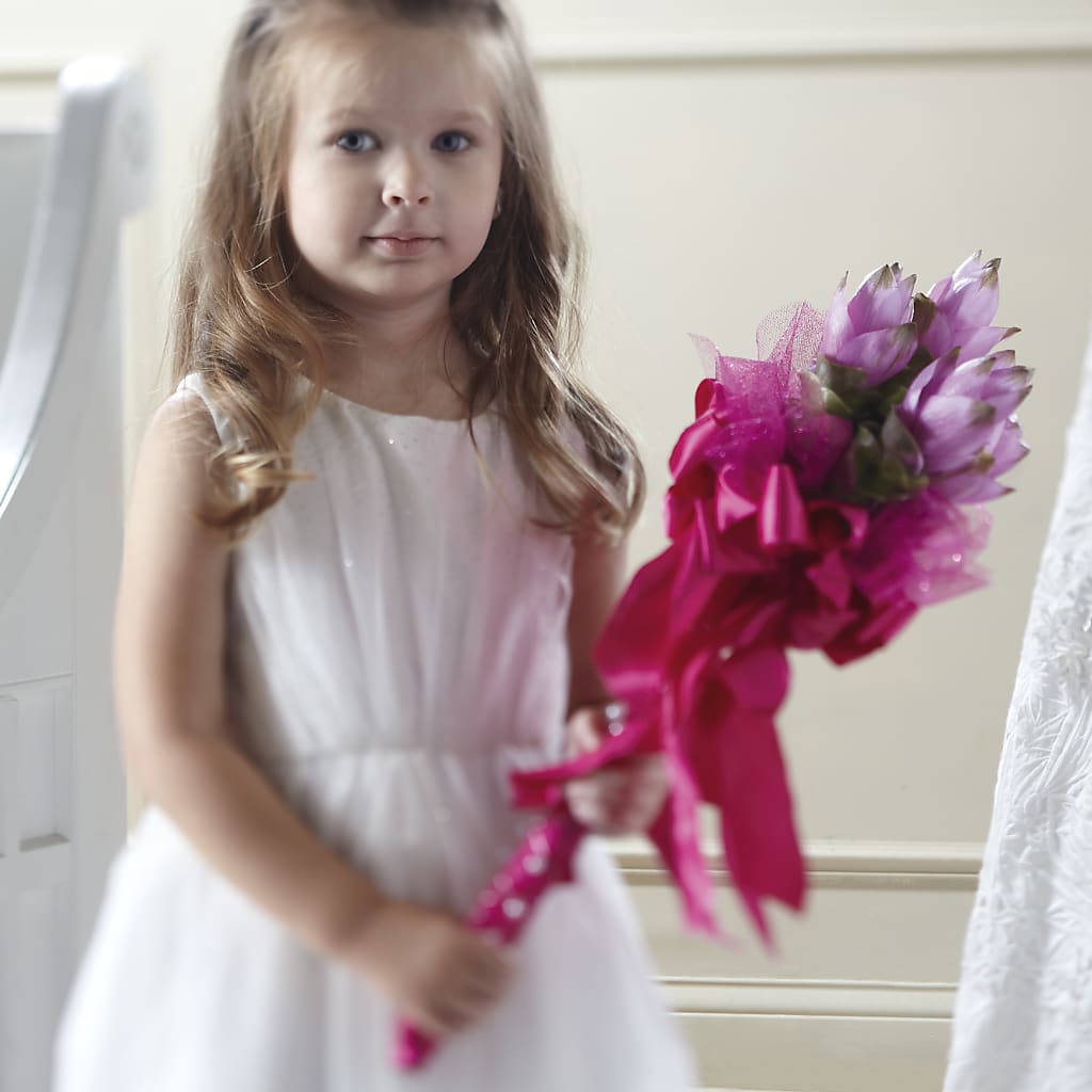 Sparkle Pink Flower Girl Bouquet – Just Bloom, Elk Grove CA