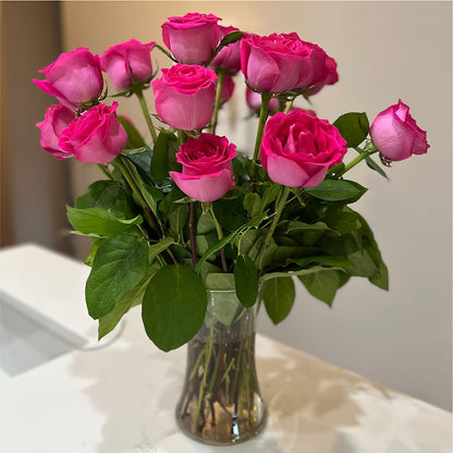 Long Stem Pink Rose Bouquet –  Just Bloom, Elk Grove CA