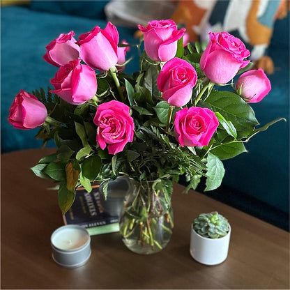 Long Stem Pink Rose Bouquet –  Just Bloom, Elk Grove CA