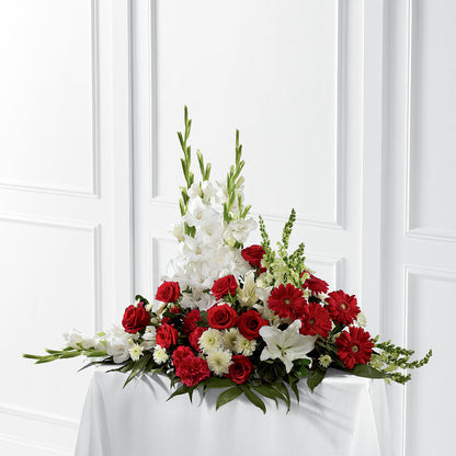 Crimson & White Arrangement –  Just Bloom, Elk Grove CA