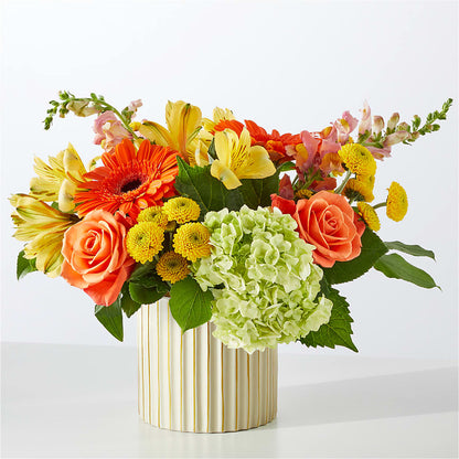Autumn Sunshine Bouquet with Ivory Vase –  Just Bloom, Elk Grove CA