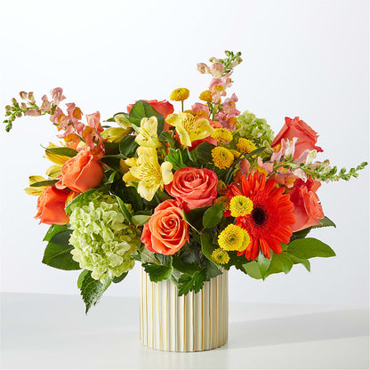 Autumn Sunshine Bouquet with Ivory Vase –  Just Bloom, Elk Grove CA