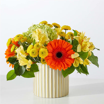 Autumn Sunshine Bouquet with Ivory Vase –  Just Bloom, Elk Grove CA