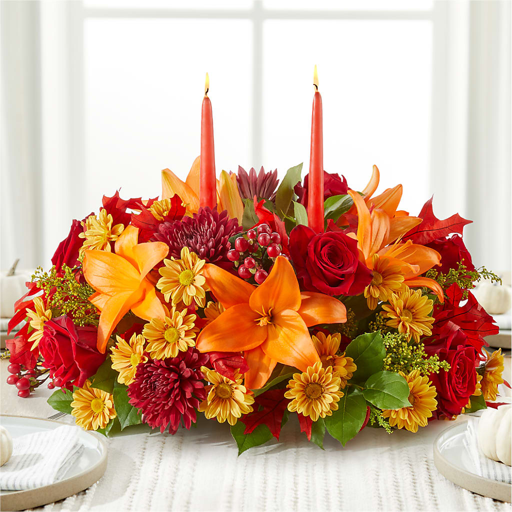 Autumn's Embrace Centerpiece –  Just Bloom, Elk Grove CA