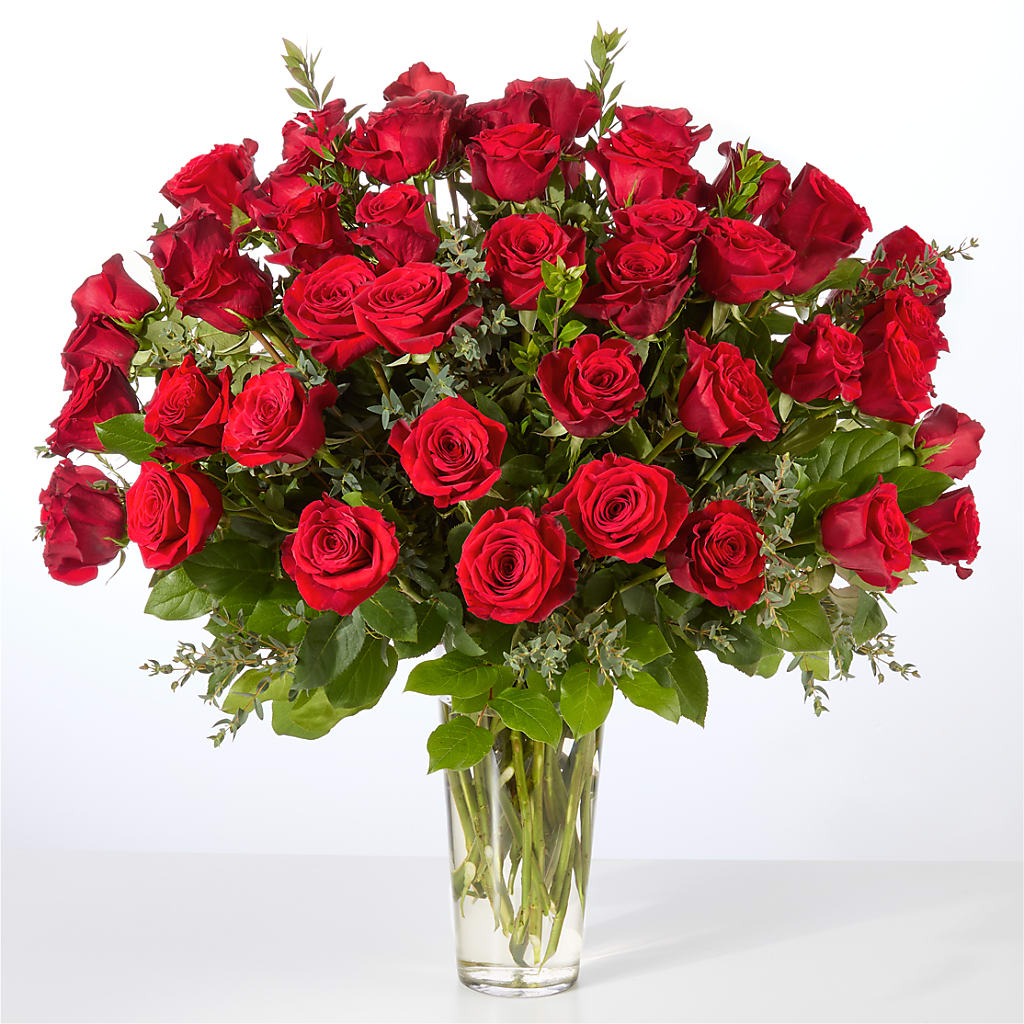 Forever Yours Fifty Stem Red Rose Bouquet –  Just Bloom, Elk Grove CA